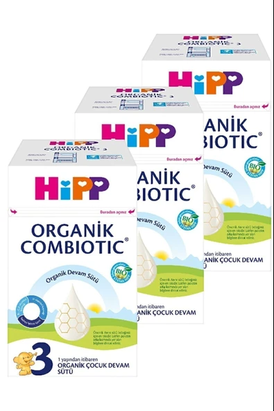 Hipp 3 Organik Combiotic Devam Sütü 800 gr 3 Adet ürün görseli 1