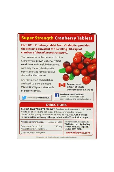 Vitabiotics Ultra Cranberry 30 Tablet - Resim 2