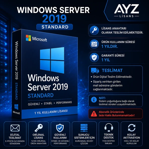 Windows Server 2019 Standard ürün görseli 1