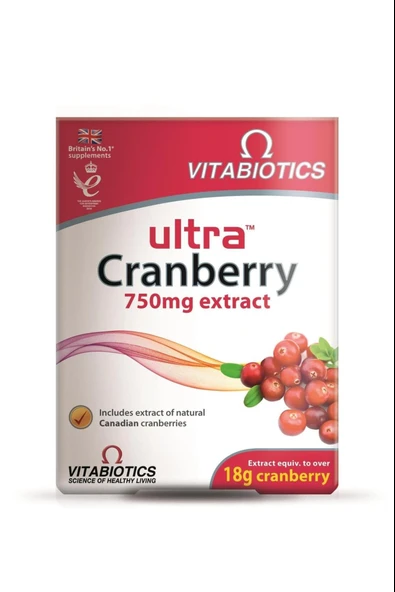 Vitabiotics Ultra Cranberry 30 Tablet ürün görseli 1