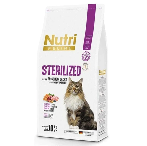 Nutri Feline Sterilised Kısırlaştırılmış Tahılsız Kedi Maması 10 Kg ürün görseli 1