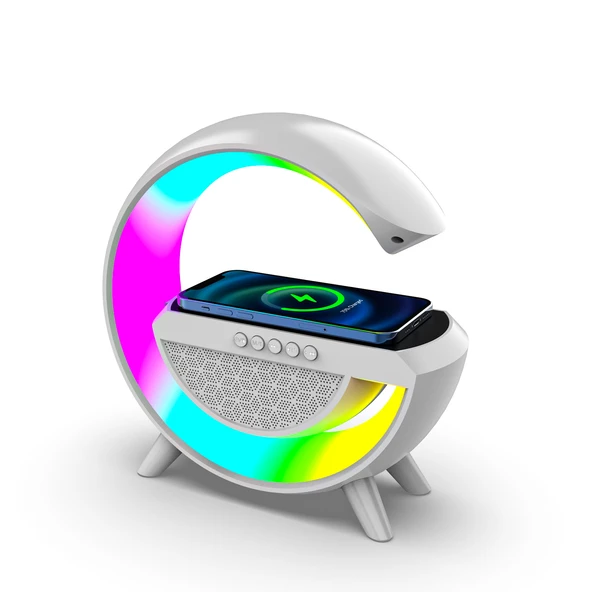 ScHitec G Bluetooth Hoparlörlü Kablosuz Şarj Özellikli Masa ve Gece Lambası ürün görseli 1