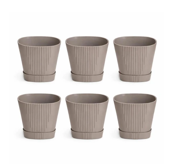 SO-ZB04 Zambak Dekoratif Plastik Saksı 5.6 Lt No:4 Mocha 6 Adet ürün görseli 1
