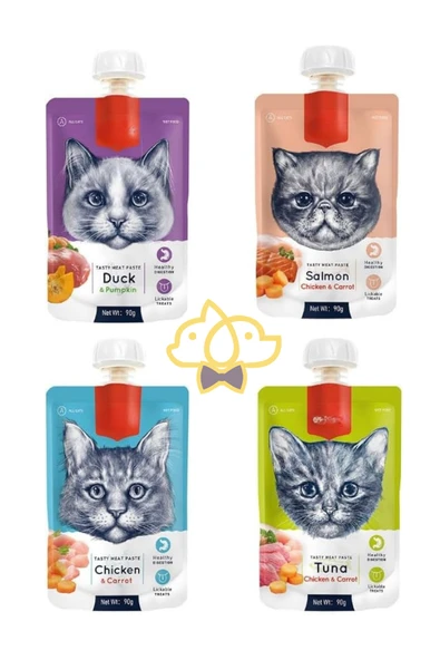 Tasty Meat Paste Taze 4 Çeşit Karma Sıvı Kedi Ödül Maması Kedi Et Ezmesi 90 Gr X 4 Adet ürün görseli 1