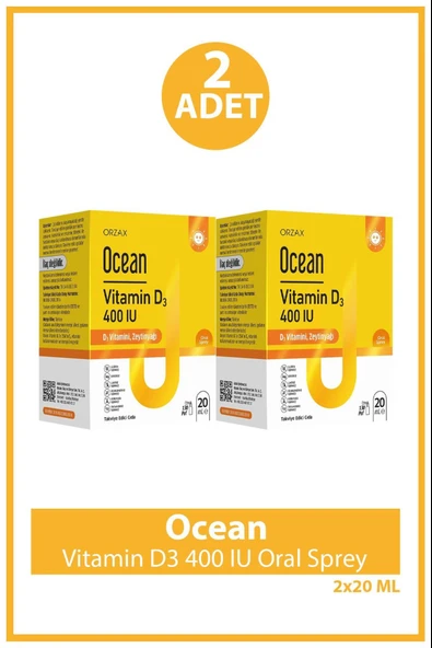 Ocean Vitamin D3 400 IU Sprey 2 Adet ürün görseli 1