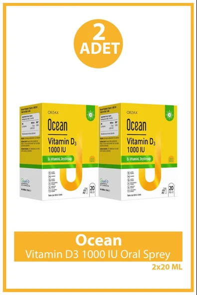 Ocean Vitamin D3 1000 IU Sprey 2 Adet ürün görseli 1