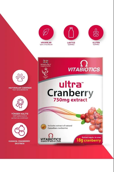 Vitabiotics Ultra Cranberry 30 Tablet - Resim 3