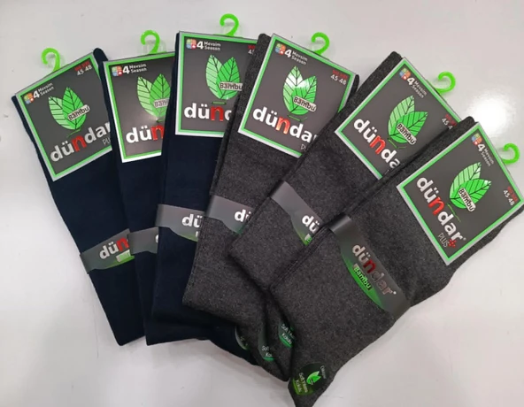 Dündar Erkek BÜYÜK BEDEN (45-48)Bambu 4 Mevsim Uzun Çorap 4650 - 6 Adet  Karışık Renk 45-48 ürün görseli 1