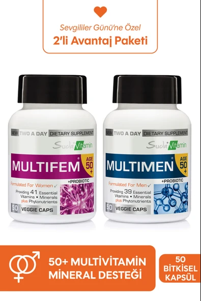 Suda Vitamin MULTIMEN 50+ 50 Kapsül + MULTIFEM 50+ 50 Kapsül ürün görseli 1