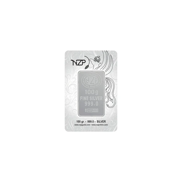 NZP Gold Nizip 100GR Külçe Gümüş ürün görseli 1