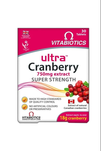 Vitabiotics Ultra Cranberry 30 Tablet ürün görseli 1