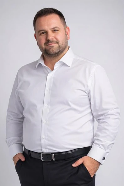 Beyaz Ekstra Büyük Yaka 4 Drop Rahat Kesim Micro Kumaş Kol Düğmeli Regular Fit Erkek Gömlek // 189-1 ürün görseli 1