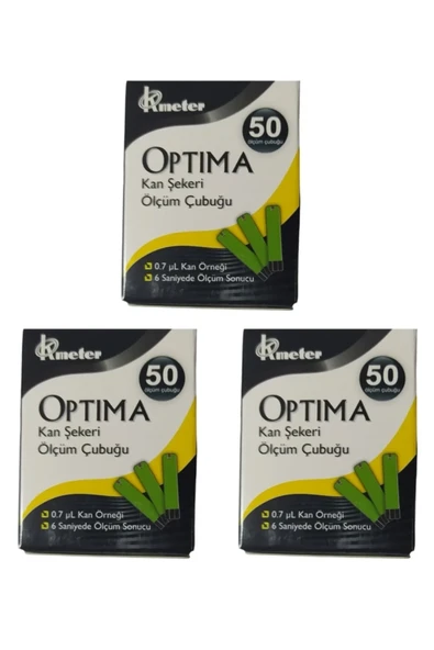 Optima 3 Kutu Strip (150 Adet Seker Ölçüm Çubuğu) ürün görseli 1