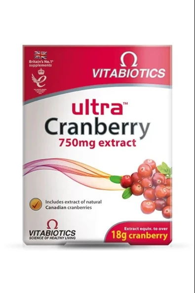 Vitabiotics Ultra Cranberry 30 Tablet ürün görseli 1