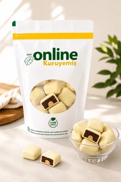 Beyaz Çikolatalı Bademli Hurma 1 kg ürün görseli 1