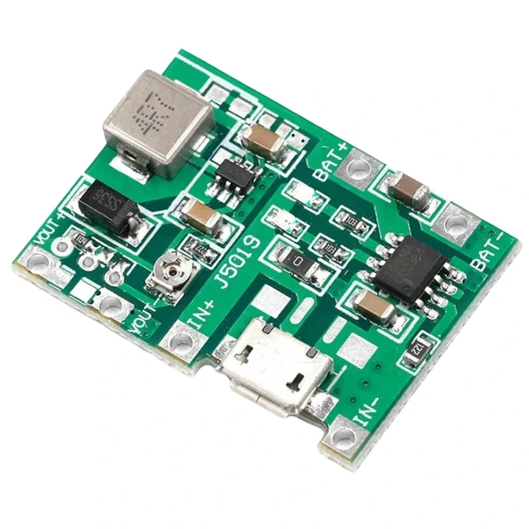 TP4056 Pil Şarj ve Voltaj Yükseltici 3.7V 4.2V Micro Usb ürün görseli 1