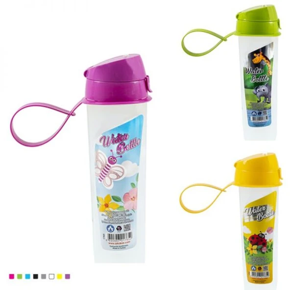 Sevimli Hayvan Figürlü Çocuk Matarası 550 ml Karışık Renk 1 Adet ürün görseli 1