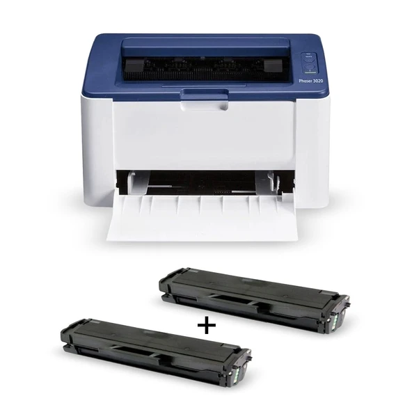 Xerox Phaser 3020 Wi-Fi Mono Lazer Yazıcı + 1 Adet Yedek Pluscopy Toner Hediyeli ürün görseli 1