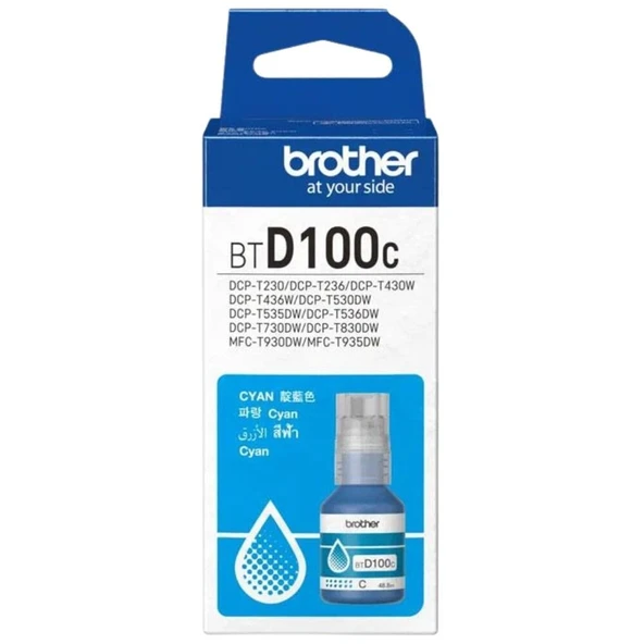 BROTHER BTD100C CYAN 5000 SAYFA MÜREKKEP KARTUŞ - T230/T236/T430W//T36DW/T530DW/T535DW/T536DW/T730DW/T830DW/T920DW/T925DW/T930DW/T935DW ürün görseli 1