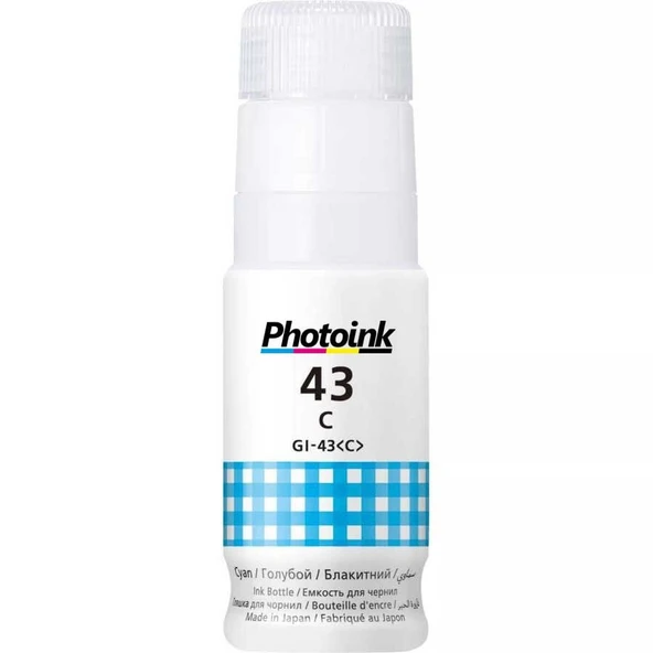 Canon GI-43C Photoink Mavi Şişe Mürekkep G540-G640 ürün görseli 1