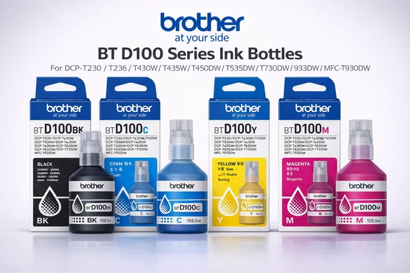 4 RENK ORİJİNAL MÜREKKEP SETİ BTD100 CMYK - T230/T236/T430W//T36DW/T530DW/T535DW/T536DW/T730DW/T830DW/T920DW/T925DW/T930DW/T935DW ürün görseli 1