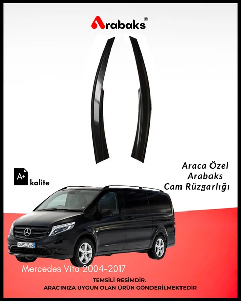 Mercedes Vito 2004-2017 Cam Rüzgarlığı 2'li Takım (MUGEN TİP, DAYANIKLI MALZEME, KOLAY MONTAJ) ürün görseli 1