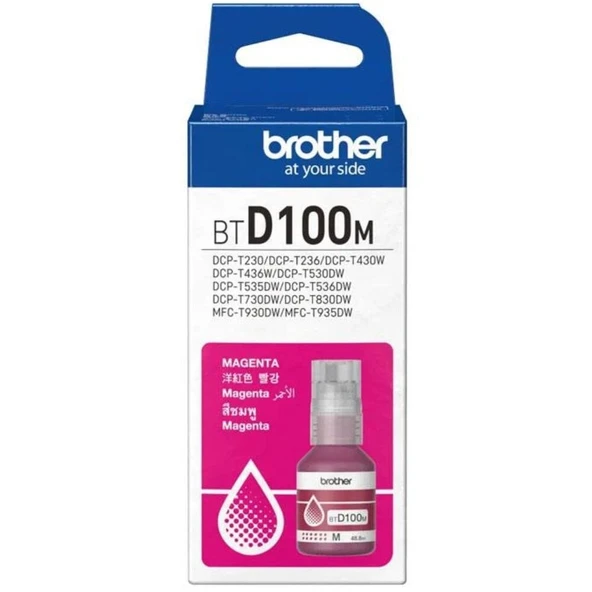BROTHER BTD100M MAGENTA 5000 SAYFA MÜREKKEP KARTUŞ - T230/T236/T430W//T36DW/T530DW/T535DW/T536DW/T730DW/T830DW/T920DW/T925DW/T930DW/T935DW ürün görseli 1