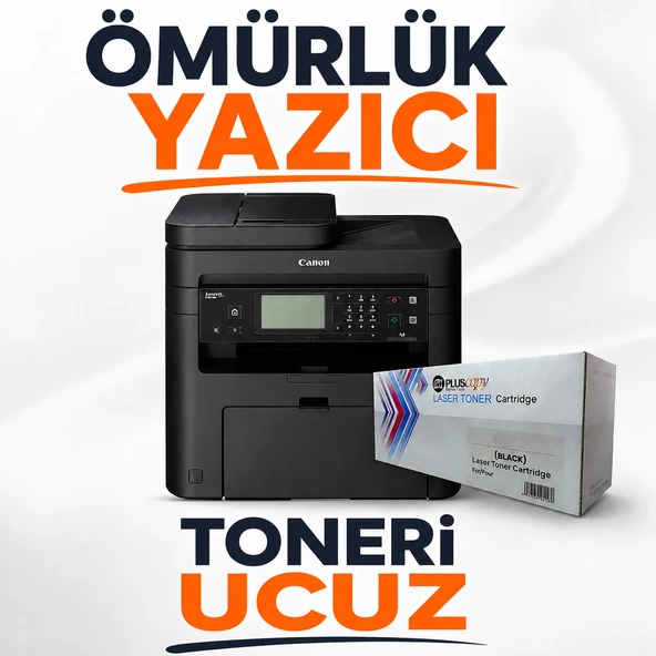 Canon I-Sensys MF237W Ethernet + Wi-Fi + Tarayıcı + Fotokopi + Faks TAM DOLU PLUSCOPY TONERLİ ürün görseli 1
