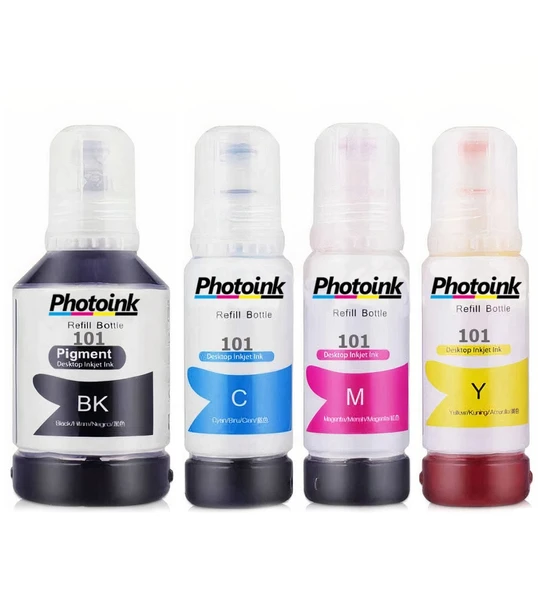EPSON 101 ECOTANK PHOTOINK 4 RENK SET MÜREKKEP L6290 L6270 L6260 L4266 L4260 L6276 L6190 L6170 L6160 L4160 L4150 L14150 ürün görseli 1
