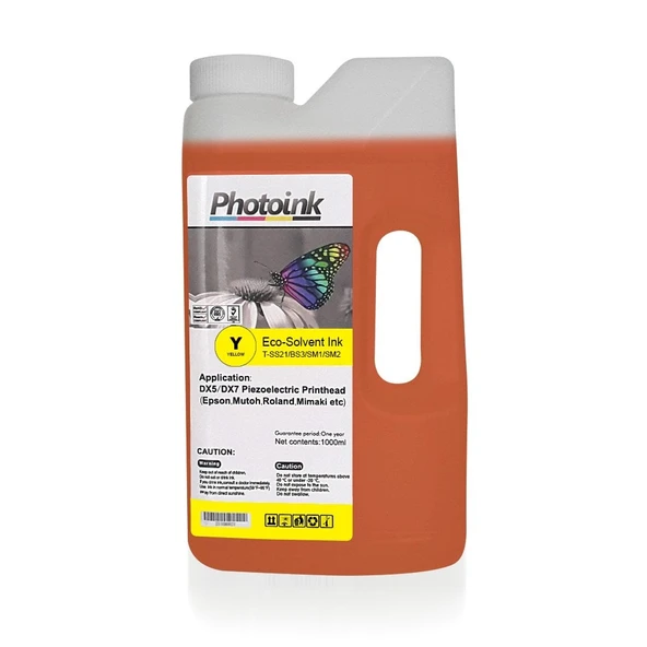 DX5 ve DX7/5113  Kafalar için 1000 ml SARI YELLOW ECO SOLVENT Mürekkep ürün görseli 1