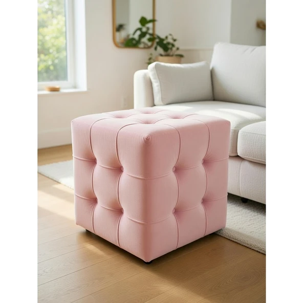 Kardelen Kare Açık Pembe Puf ürün görseli 1