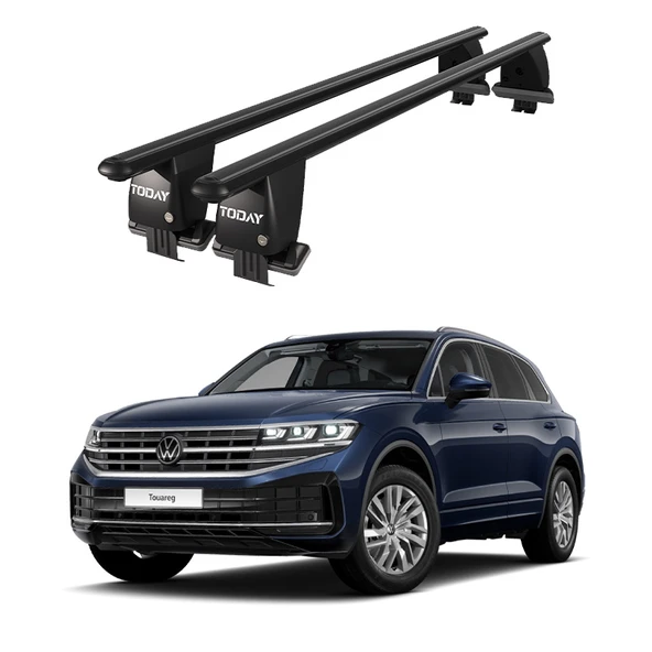 Royal Volkswagen Touareg (2018 ve Sonrası) Uyumlu Siyah Kilitli Ara Atkı Port Bagaj Tavan Barı ürün görseli 1