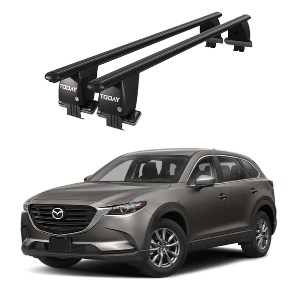 Royal Mazda CX-9 II (2016 ve Sonrası) Uyumlu Siyah Kilitli Ara Atkı Port Bagaj Tavan Barı ürün görseli 1