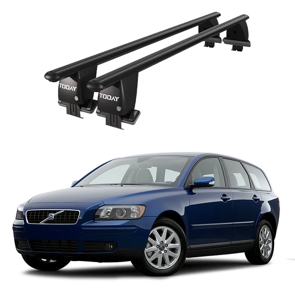 Royal Volvo V50 (2008 - 2012) Uyumlu Siyah Kilitli Ara Atkı Port Bagaj Tavan Barı ürün görseli 1