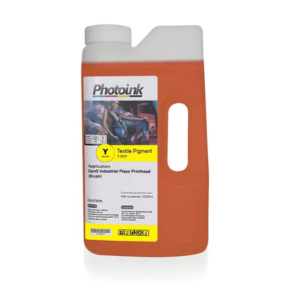 Ricoh Gen4 / Gen5 Kafalar için 1000 ml SARI YELLOW Tekstil Mürekkep (T-RTP) ürün görseli 1
