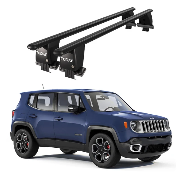 Royal Jeep Renegade (2014 ve Sonrası) Uyumlu Siyah Kilitli Ara Atkı Port Bagaj Tavan Barı ürün görseli 1