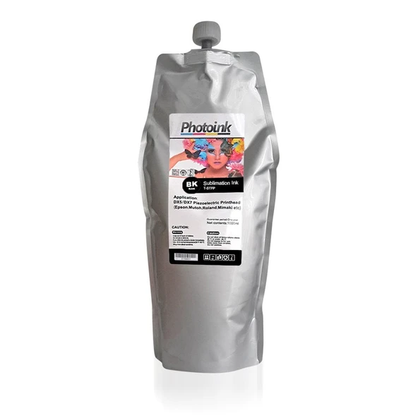 Epson DX5/DX7/5113 Kafalar için 1000 ml SİYAH BLACK Süblimasyon Mürekkep (T-STFP) ürün görseli 1