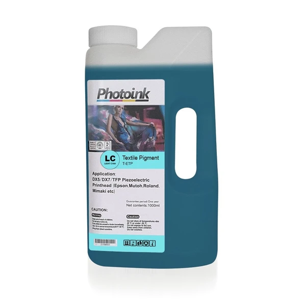 Epson Piezzo Kafalar için 1000 ml AÇIK MAVİ LIGHT CYAN Tekstil Mürekkep (T-ETP) ürün görseli 1