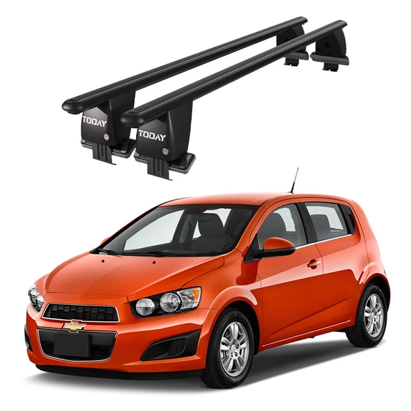 Royal Chevrolet Aveo / Sonic (2012 - 2016) Uyumlu Siyah Kilitli Ara Atkı Port Bagaj Tavan Barı ürün görseli 1