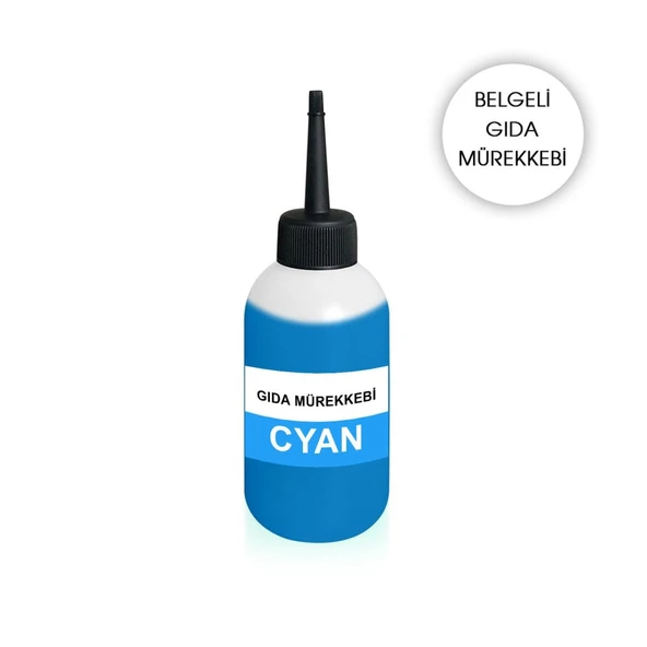 CANON / HP / EPSON UYUMLU 100 ml. MAVİ GIDA Mürekkebi ürün görseli 1