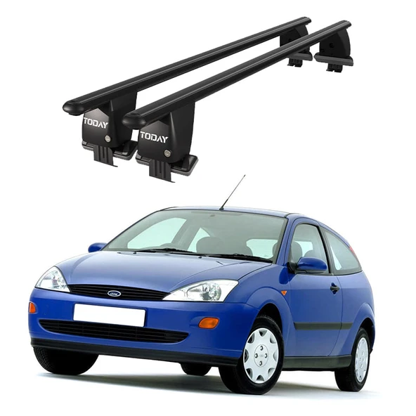 Royal Ford Focus I (1998 - 2005) Uyumlu Siyah Kilitli Ara Atkı Port Bagaj Tavan Barı ürün görseli 1