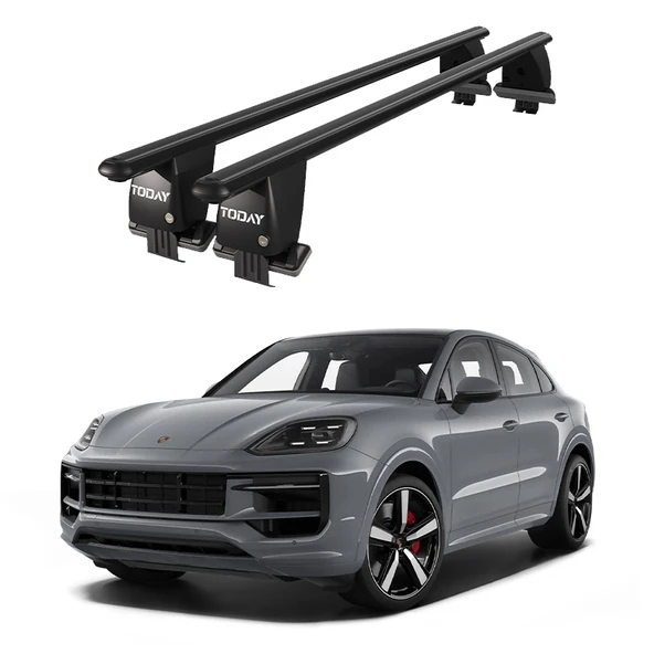 Royal Porsche Cayenne (2017 ve Sonrası) Uyumlu Siyah Kilitli Ara Atkı Port Bagaj Tavan Barı ürün görseli 1