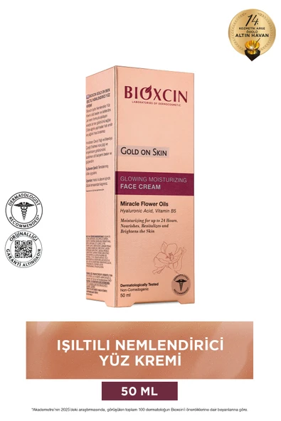 Bioxcin Gold On Skin Işıltılı Yüz Kremi 50 Ml Hyalüronik Asit, B5, Mucizevi Yağlar Glow ürün görseli 1