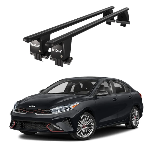 Royal Kia Forte III (2019 ve Sonrası) Uyumlu Siyah Kilitli Ara Atkı Port Bagaj Tavan Barı ürün görseli 1
