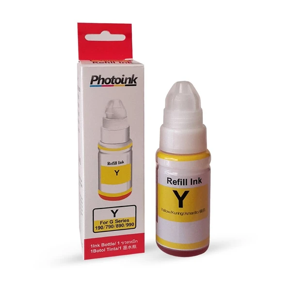 Canon GI 490 Y uyumlu 70 ml SARI PHOTOINK PLUS Mürekkep - ÖZEL KUTULU AMBALAJINDA - CANON G1400/G1410/G2400/G2410/G2411/G3400/G3411/G4400 ürün görseli 1