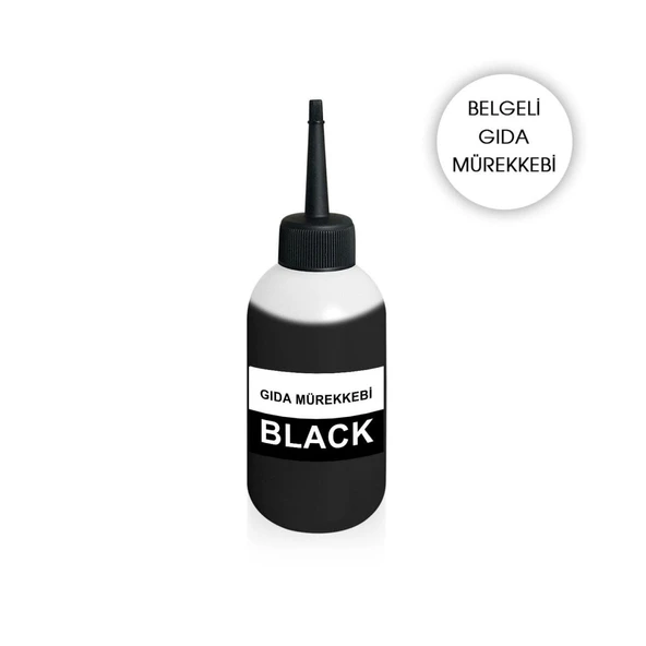 CANON / HP / EPSON UYUMLU 100 ml. SİYAH GIDA Mürekkebi ürün görseli 1