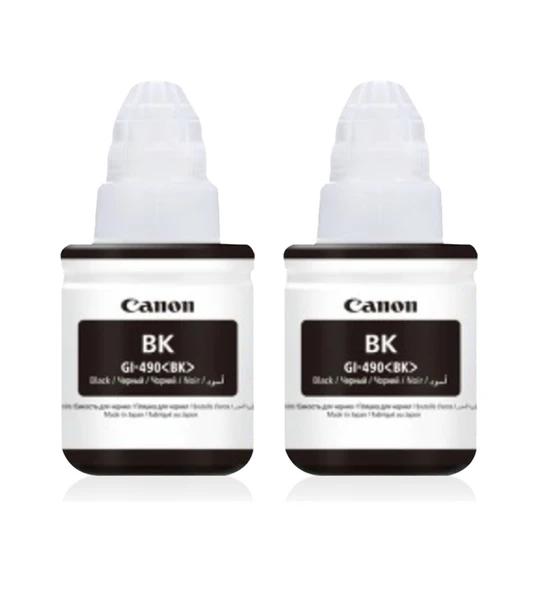 ORİJİNAL 2 Adet Canon G1400/G1410/G2400/G2410/G2411/G3400/G3411/G4400 Yazıcılar için uyumlu 135 ml Siyah Orijinal Mürekkep GI-490 ürün görseli 1