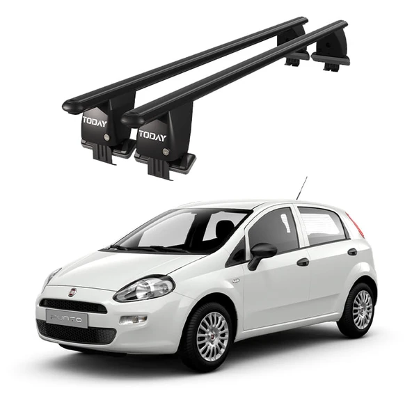 Royal Fiat Grande Punto (2005 - 2012) Uyumlu Siyah Kilitli Ara Atkı Port Bagaj Tavan Barı ürün görseli 1