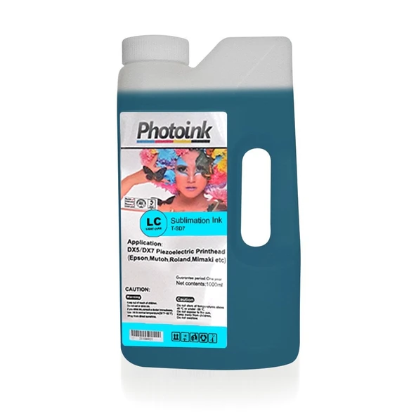 EPSON DX5 / DX7/5113 için Süblimasyon 1000 ml AÇIK MAVİ LIGHT CYAN Geniş Format Mürekkep (T-SD7) ürün görseli 1