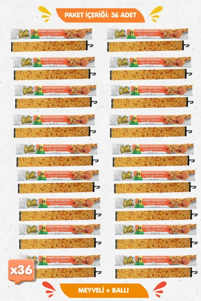 Quik 36lı Set - Premium Muhabbet Krakeri 18 Ballı + 18 Meyveli 36lı Kutulu ürün görseli 1